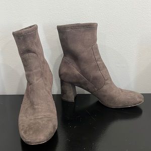 Ann Taylor Block Heel Gray Stretch Ankle Booties